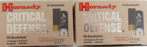 Hornady Critical Defense buckshot boxes