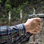 Bob Campbell shooting the Bond Arms Bullpup pistol