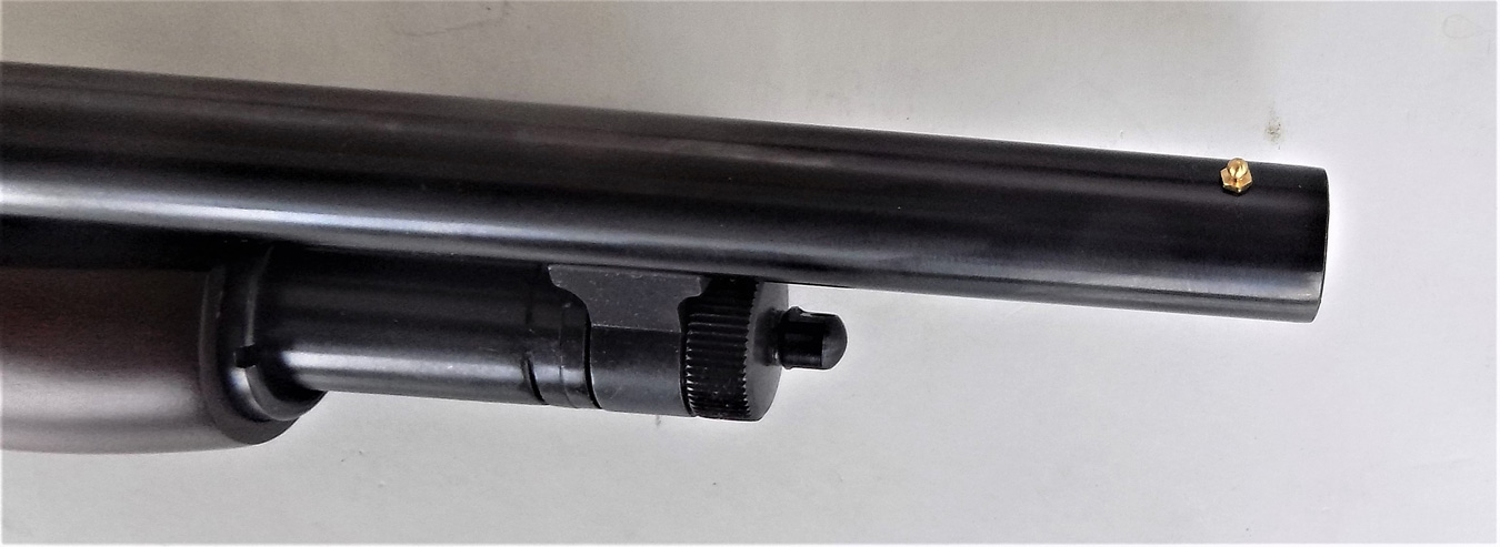 Front bead sight on a shotgun barrel