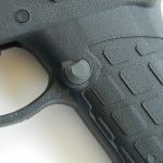 Magazine release on the Kel-Tec PF9 pistol