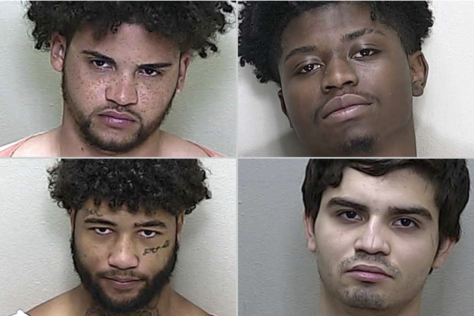 booking pictures of four home invaders for armed good guys