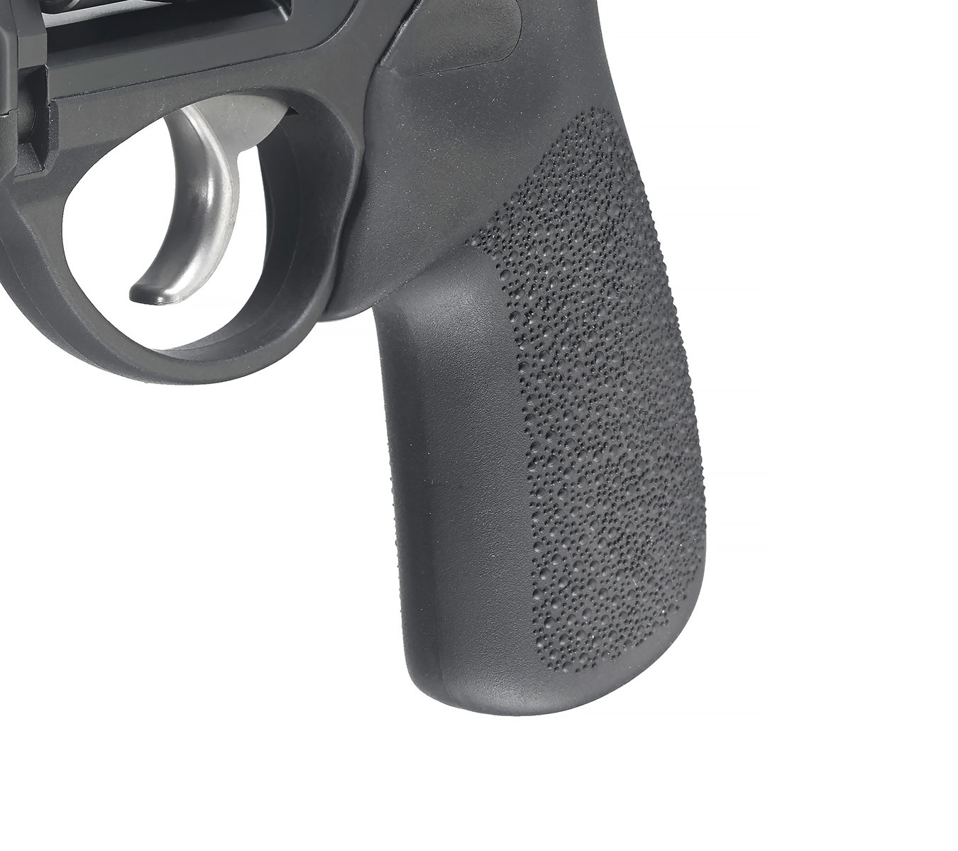 Full size rubber grip on a revolver