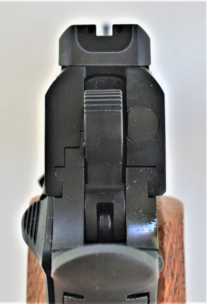 High visibility sight on the Citadel 9mm pistol