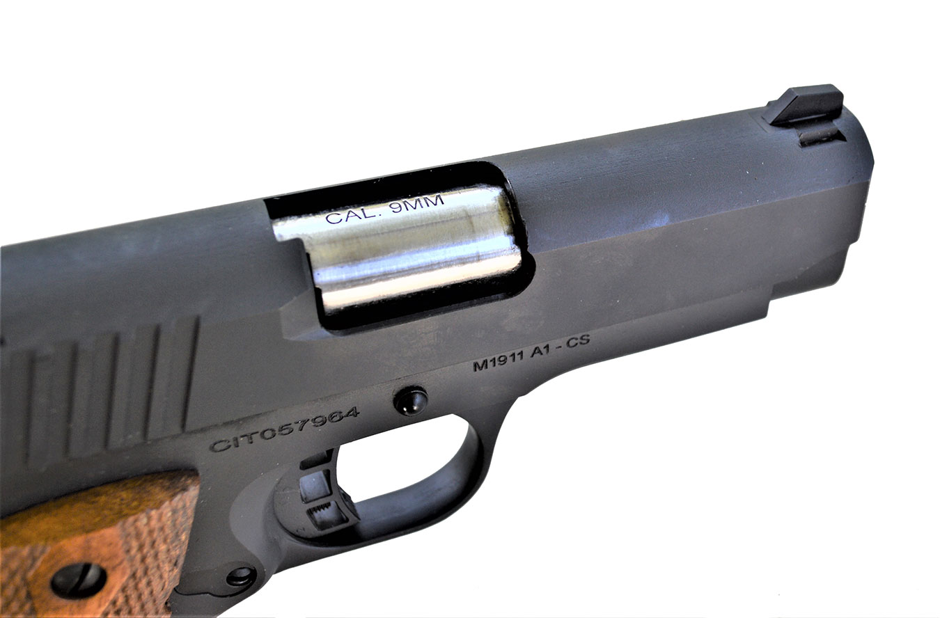 dovetailed front sight on the Citadel 1911 9mm pistol