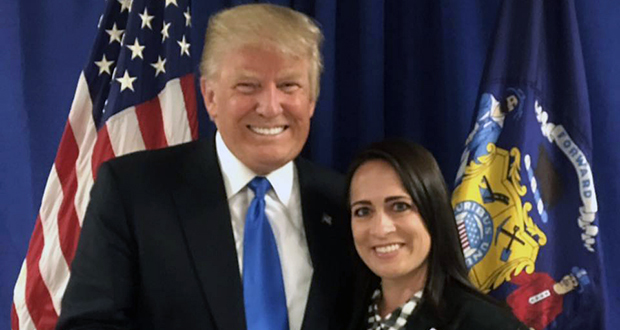 President Trump and Press Secretary Stephanie Grisham who recently made a statement on impeachment