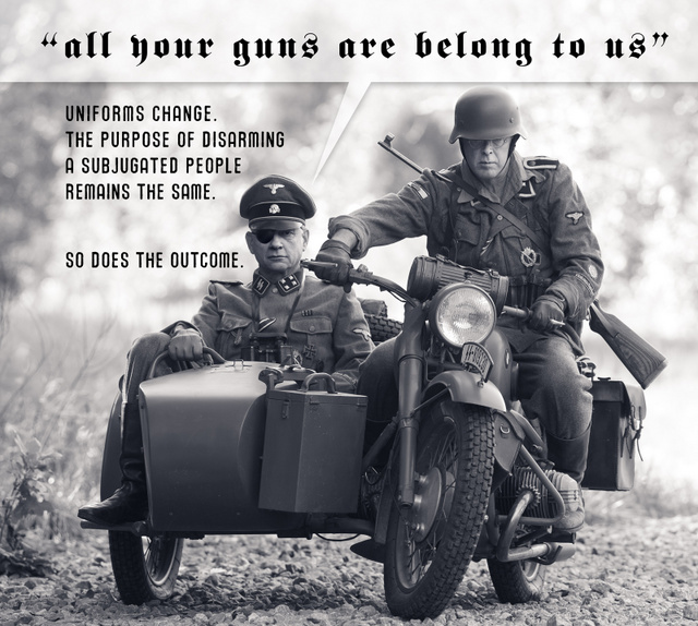 Nazi German officer and driver on a motorcycle with a sidecar