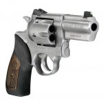 Ruger 10mm revolver with a fixed sight quartering