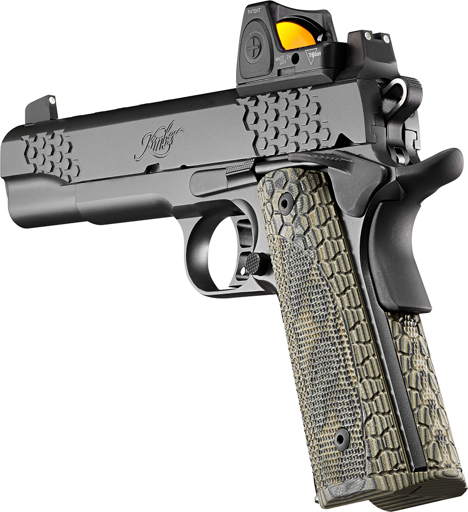 Kimber 1911 pistol with red dot sight