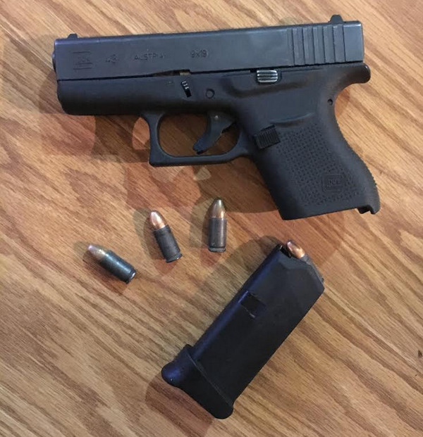 Glock 43 pistol, magazine and ammunition