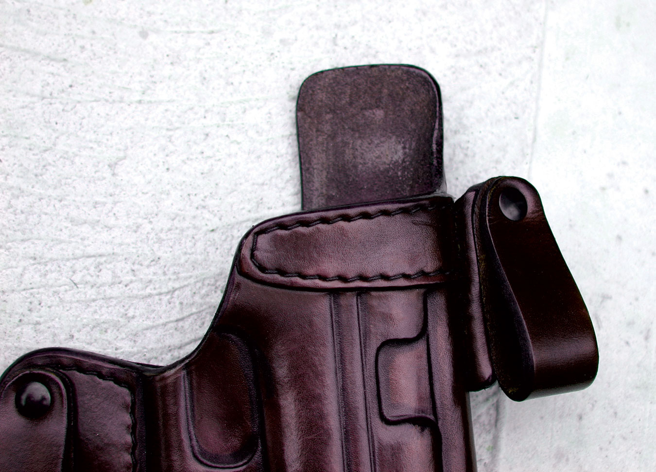 leather holster with body shield tang