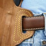 belt to loop fit on a leather pistol holster