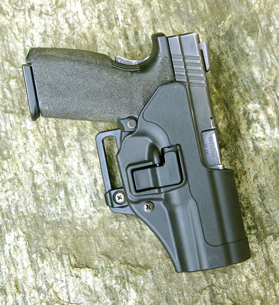 Safariland Automatic Locking System (ALS) holster with polymer pistol inserted