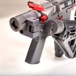 .300 AAC AR-15 rifle with folded Deadfoot adapter right quartering