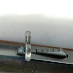 sliding bar and rear buckhorn sight on the Rossi Frontier lever action rifle