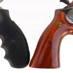 Round butt Smith and Wesson on left and square butt on right