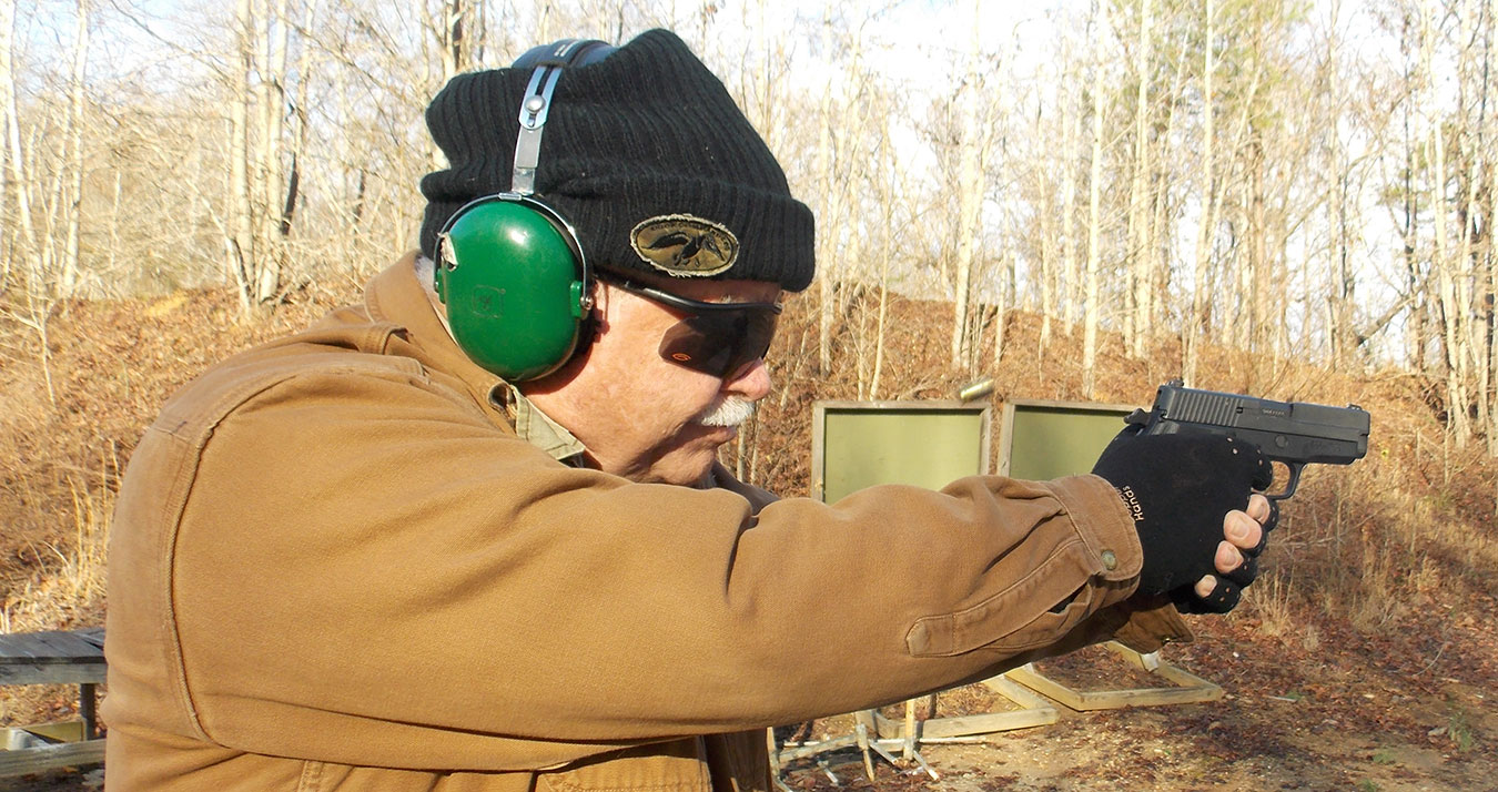 Bob Campbell shooting the SIG Sauer P225A pistol