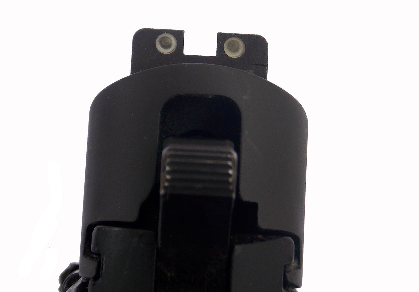 Rear sight post on the SIG P225 pistol