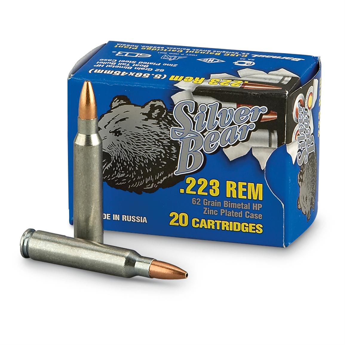 Silver Bear Ammunition box with .223 Remington ammunition