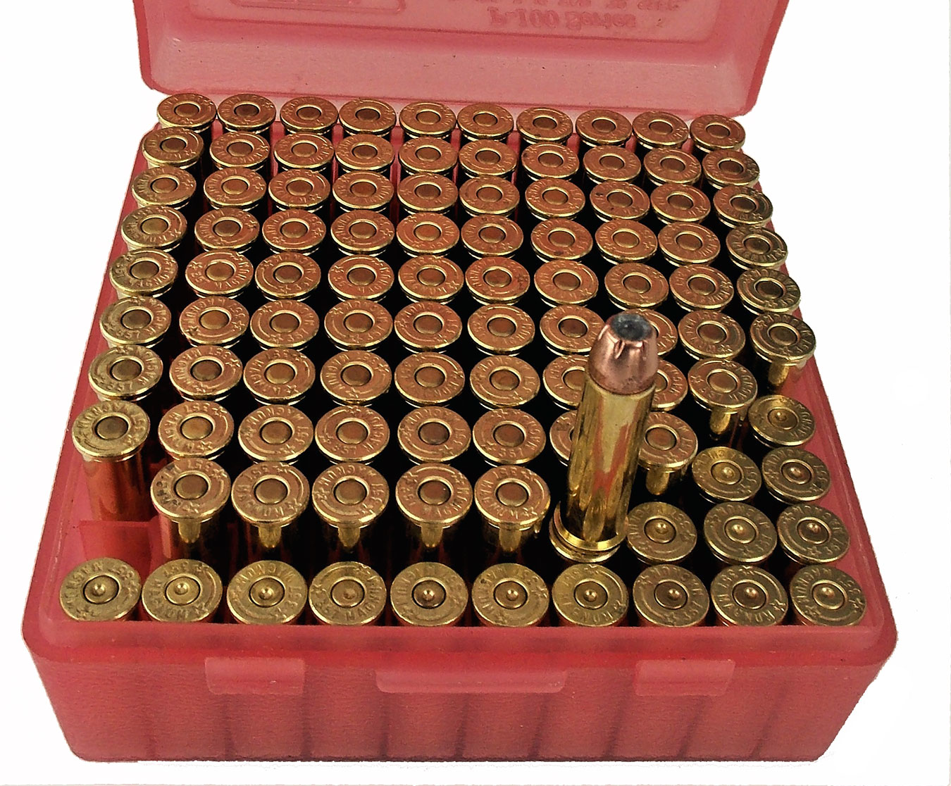 red box of .357 Magnum handloads