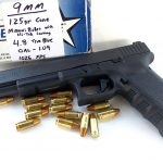 Glock 17L pistol with Hi Tek-coated bullets