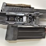 Top view of the lower receiver and internal part on the Arex Rex Delta